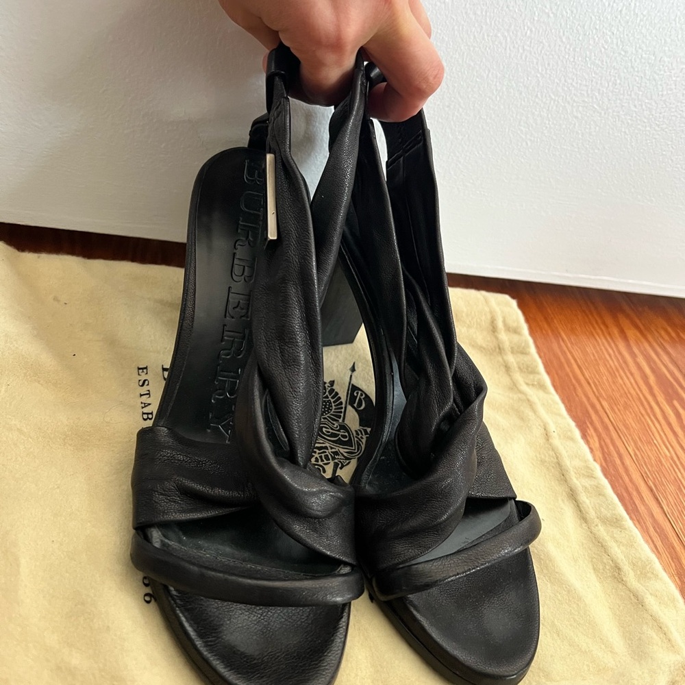 Burberry Black Leather Women's Heels